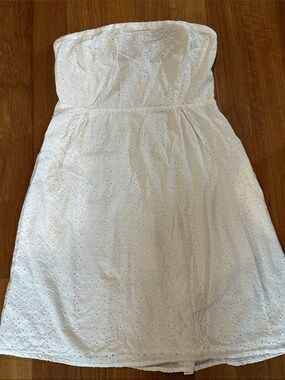 Strapless White Eyelet Sundress